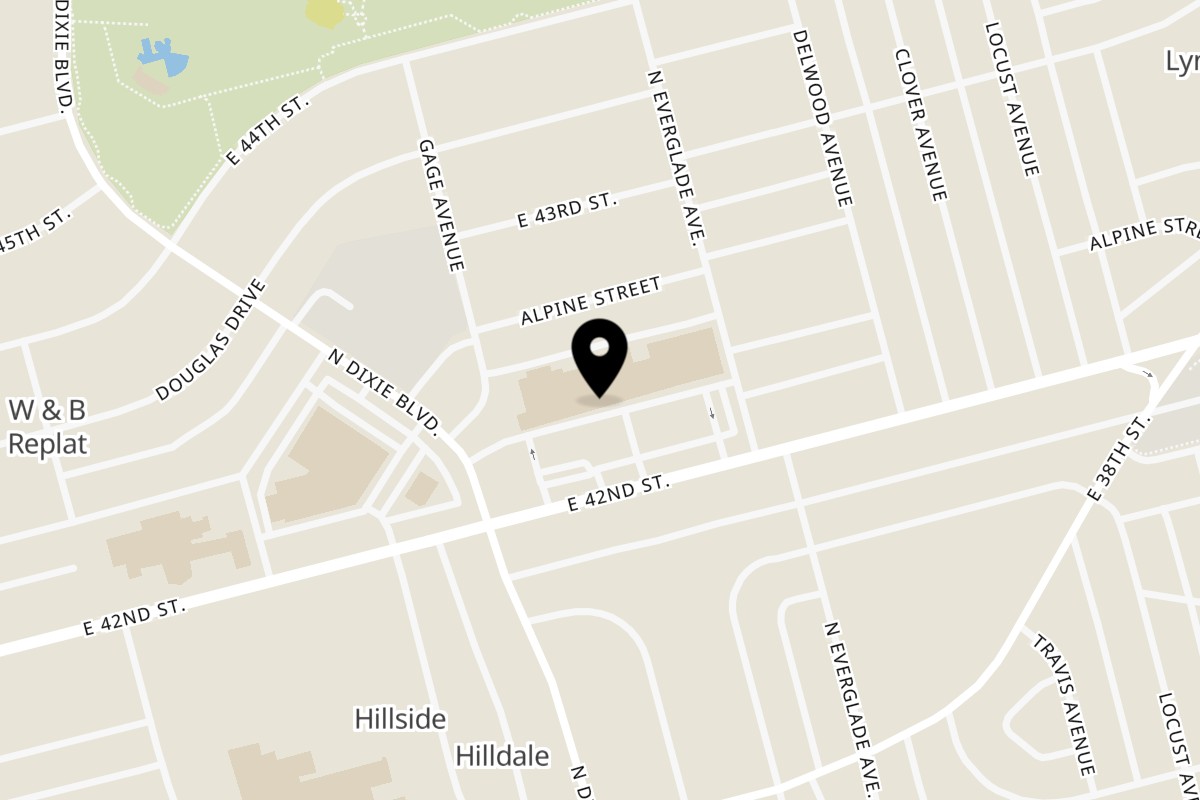 Map showing the location of Big Daddy's Grill & Bar on 1121 E 42nd St in Odessa